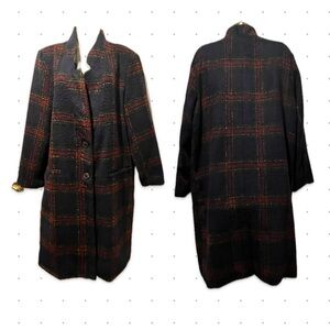 Old Navy Navy and Red Plaid Women's Winter Coat